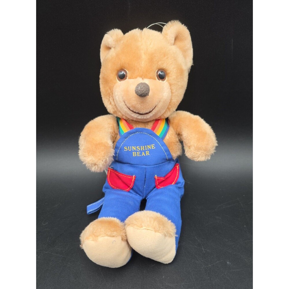 Knickerbocker Animals Of Distinction Sunshine Bear Plush Rainbow Suspenders Vtg